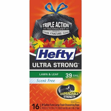 HEFTY Ultra Strong 39 Gal. Extra Large Black Trash Bag, 16PK E87915